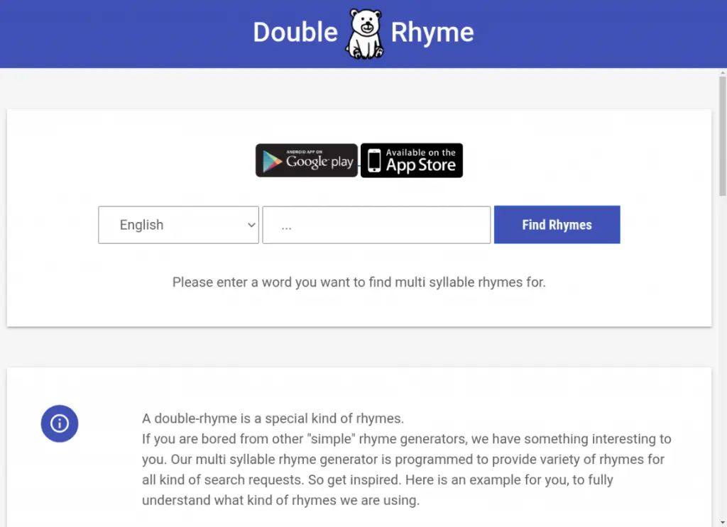 A Picture of the Double Rhyme Website